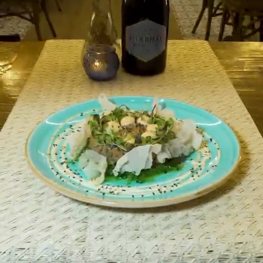 Plato de la casa en la terraza